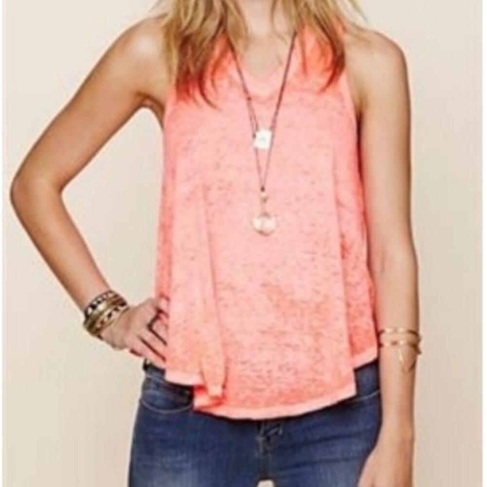 Free People Coral Breezy Tank Top Size Medium